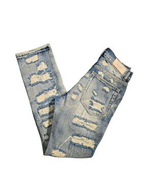 NWT | MNML D543 Straight Denim Jeans Heavy Distressed Rip & Repair | 29